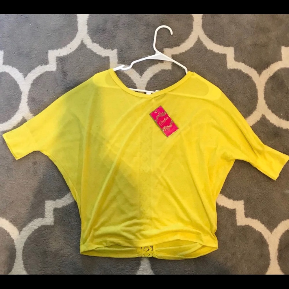 Candies Yellow Sling Blouse with Cutout Back